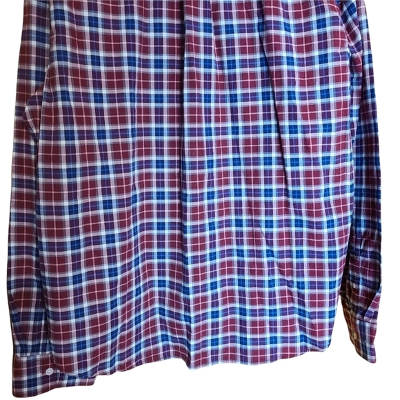 Old Navy XXL red blue plaid buttoned down long-sleeved shirt westerncore - Picture 6 of 14